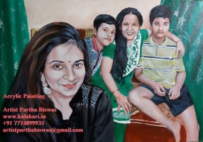 Family painting on canvas