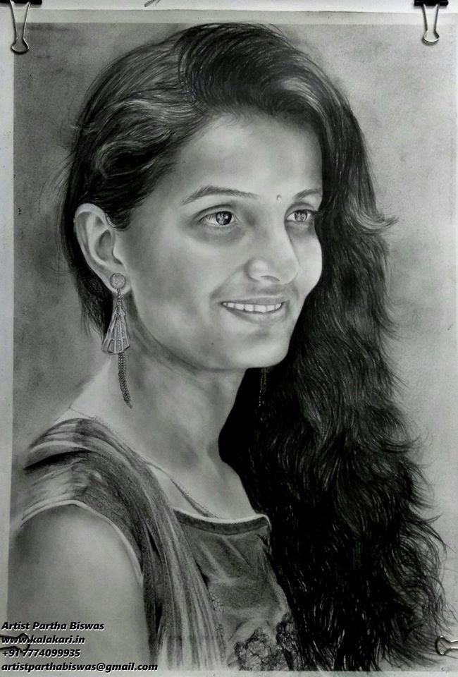 Portrait Pencil Sketch - The Smoking Woman | imagicArt