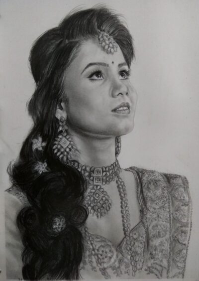 Pencil drawing by portrait artist in india