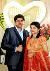 wedding portrait couple marriage painting