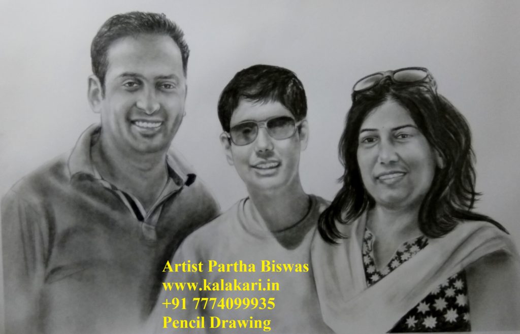 Order a family sketch portrait in India