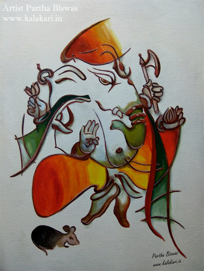 Lord Ganesha Oil painting at kalakari.in
