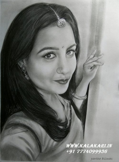 Pencil sketch portrait from photo: Charcoal drawing art for sale online-anthinhphatland.vn