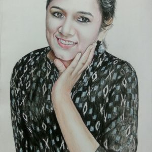 Colour pencil sketch portrait