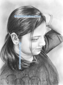 graphite pencil portrait of a girl