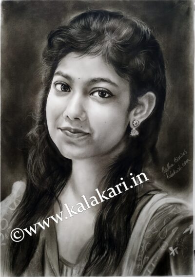 Charcoal Drawing Of Girl