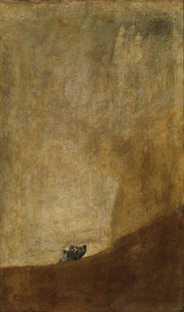 The Dog painting by artist Francisco Goya