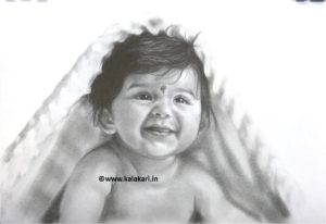 pencil sketch portrait by Indian artist