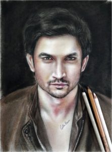 color pencil drawing from photo. Originally hand drawn by Indian artists