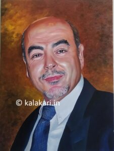 Custom acrylic pet painting in bold colors