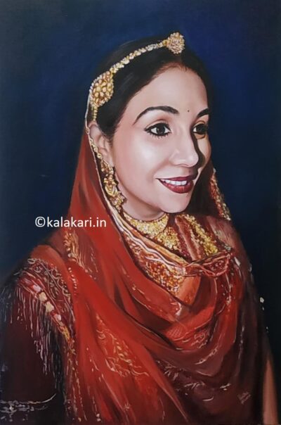 Picture into painting beautiful lady