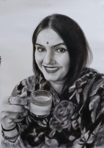 Black and white portrait sketch