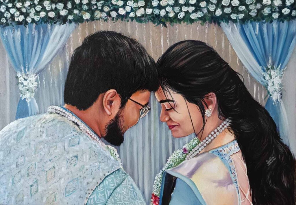 Hand-painted acrylic portrait on canvas