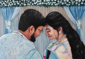 Hand-painted acrylic portrait on canvas