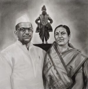 Couple charcoal sketch from photo