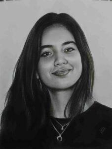 Custom charcoal portrait of a girl
