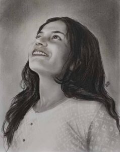 charcoal portrait drawing from image