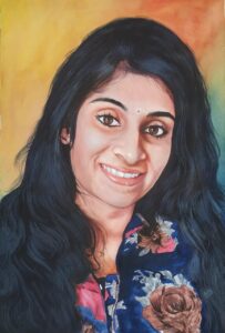 Hand painted watercolor portrait from photo