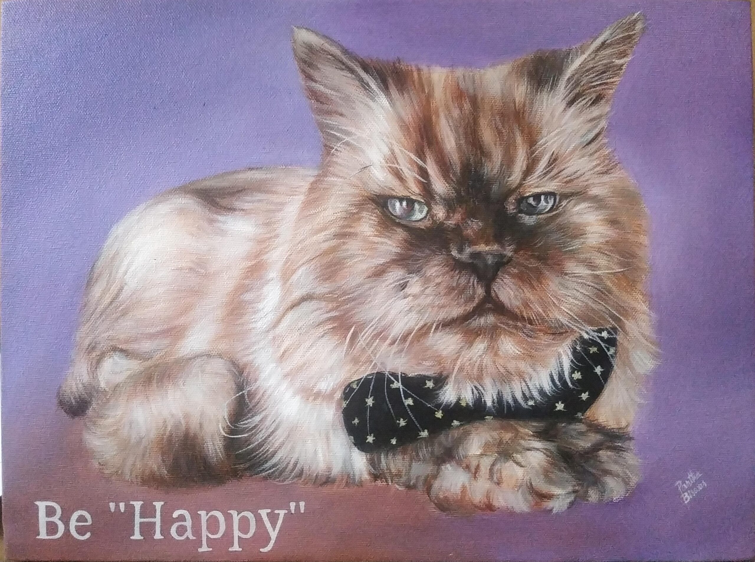 Hand-painted-cat-portrait-in-oil