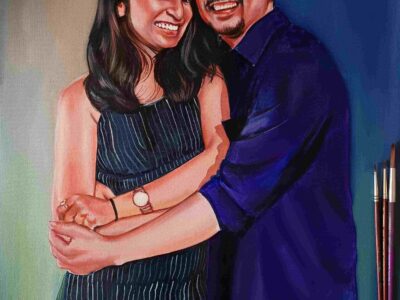 Couple Acrylic Painting Portrait. Photo to painting on canvas