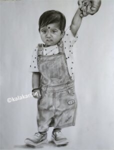 custom kids portrait pencil sketch by by professional artist