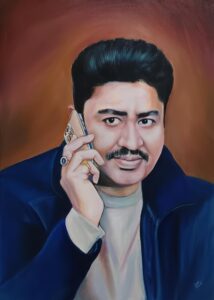 photo to acrylic painting on canvas. painting birthday gift.