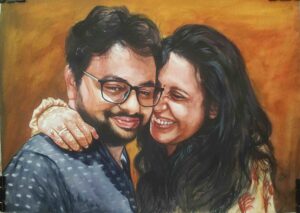 watercolor portrait painting created from photograph by Kalakari