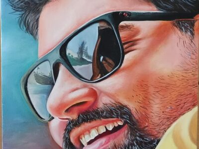 Classic oil painting portrait of a man hand-painted from photograph by Kalakari