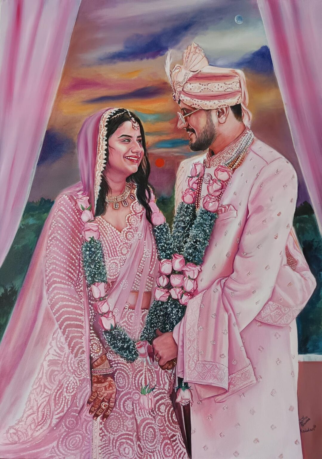 Oil Painting Portrait Couple from Photo – Kalakari