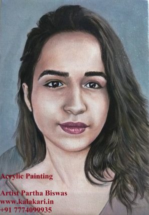 acrylic painting portrait of a girl