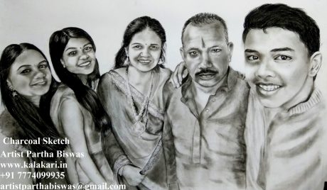 Family Portrait charcoal portrait