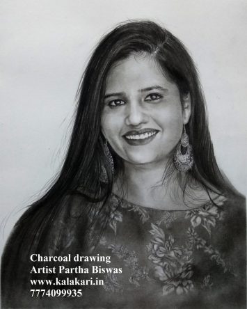 Charcoal drawing portrait