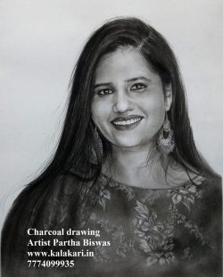 Charcoal drawing portrait