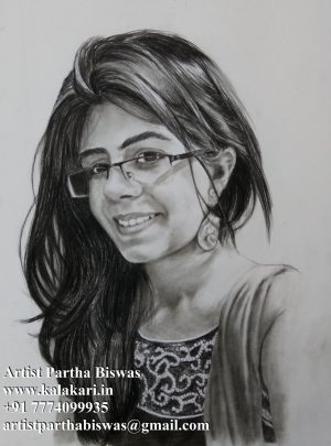 Charcoal sketch of girl