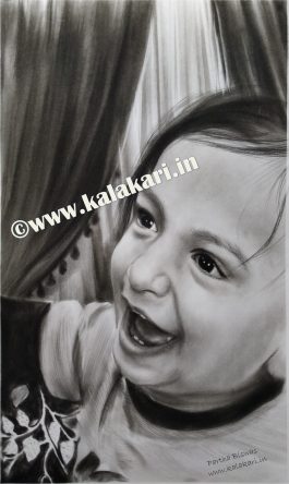 Charcoal Drawing: Baby portrait