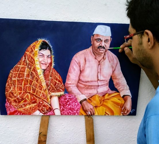 Couple portrait oil paintings