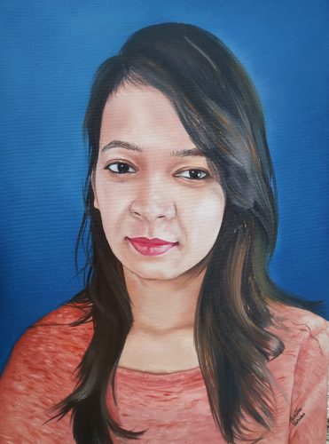 Girl oil painting