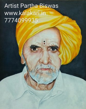 Oil portrait of an old man