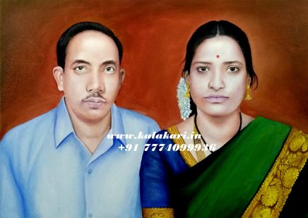 Oil portrait painting on canvas