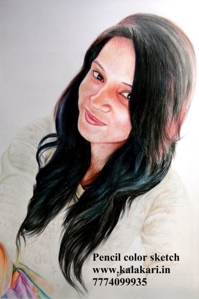 pencil color portrait from photo