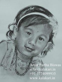 Beautiful sketch of a baby girl