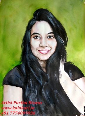 Watercolor portrait painting