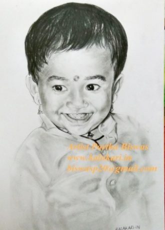 Baby boy portrait sketch