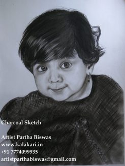 Charcoal sketch of baby