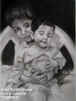 Charcoal sketch gift at kalakari.in