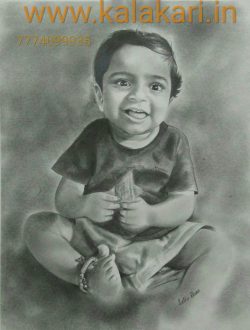 child pencil sketch at kalakari.in