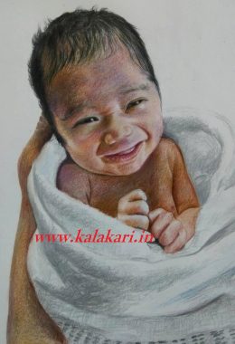 New born baby drawing at kalakari.in