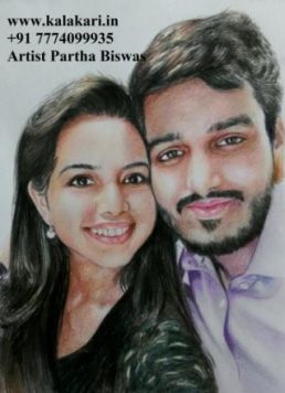 colored pencil sketch_couple portrait