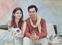 couple watercolor painting