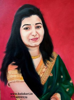 Oil portrait painting kalakari